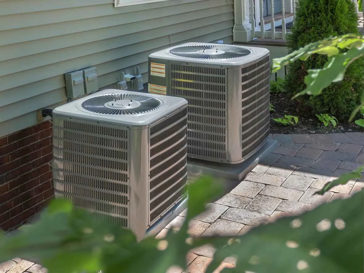 Two newly installed outdoor HVAC units